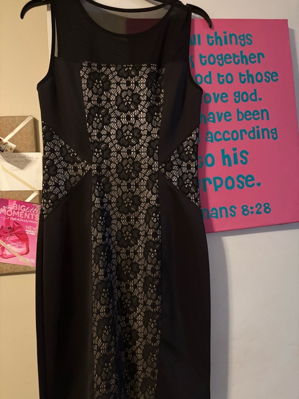 Black Lace Panel Sheath Dress - Women's Elegant Evening Dress